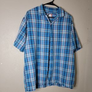 *ABSOLUTE FINAL PRICE* Men's blue plaid arizona button down size Medium